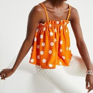 Anthropologie Current Air Smocked Orange Camisole